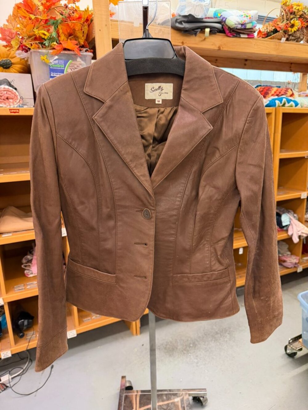 Women's Brown Scully leather blazer
